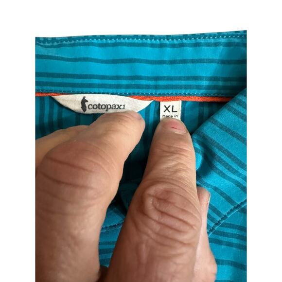 COTOPAXI Men’s Blue Stripe Cambio Short Sleeve Button Up Shirt Size XL - Picture 5 of 6